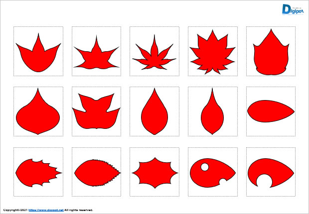 葉っぱ型図形画像2