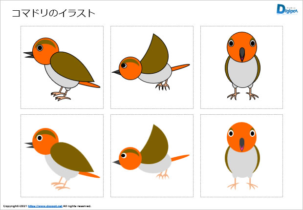 コマドリのイラスト画像