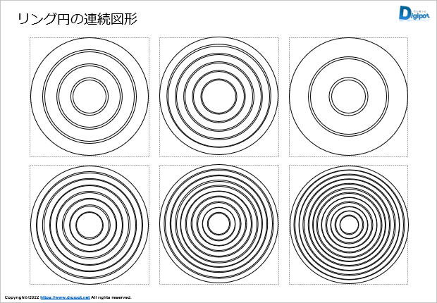 リング円の連続図形画像