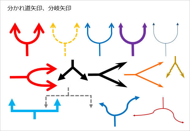 分かれ道矢印、分岐矢印画像3