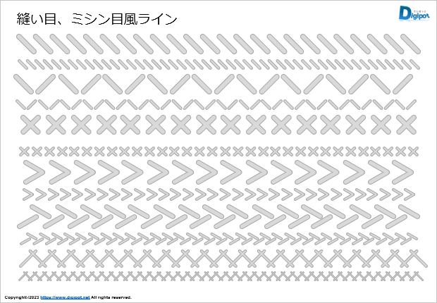 縫い目、ミシン目風ライン画像4