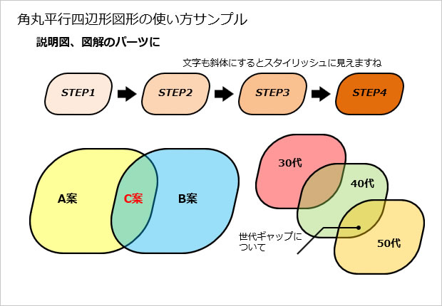 角丸平行四辺形図形画像3