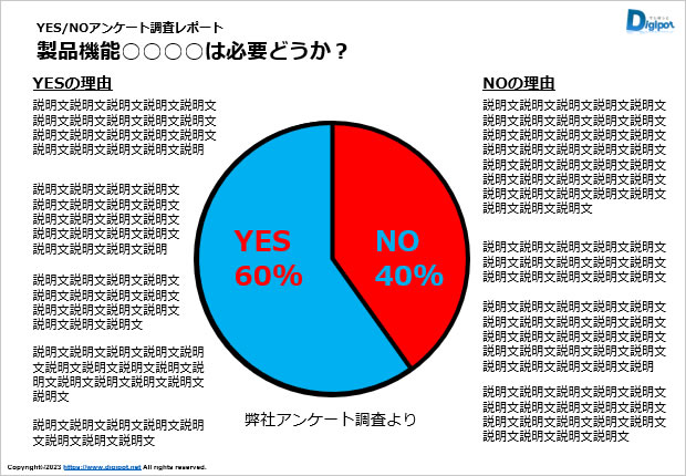 YES/NOアンケート調査レポートのテンプレート画像