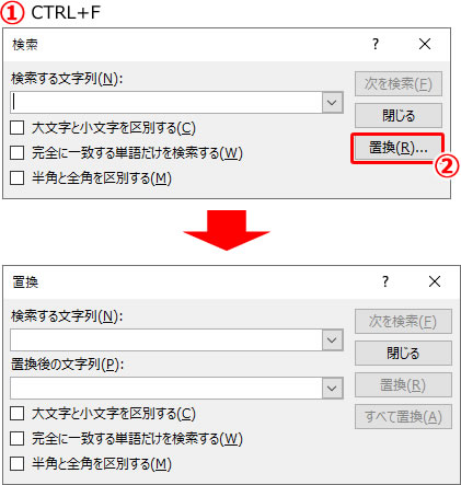 パワーポイント内の文字の置き換え方法の説明画像1