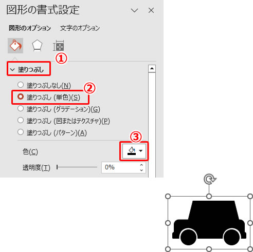 パワポで作成したイラストに縁取りを入れる方法の説明画像3