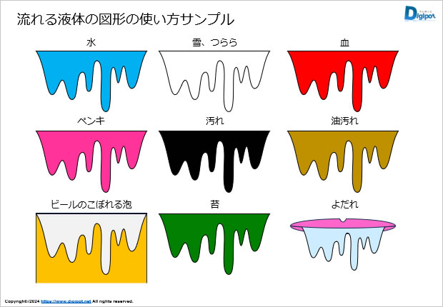 流れる液体の図形画像3