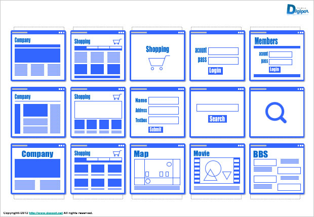 シンプルなWebサイトのイラスト画像2