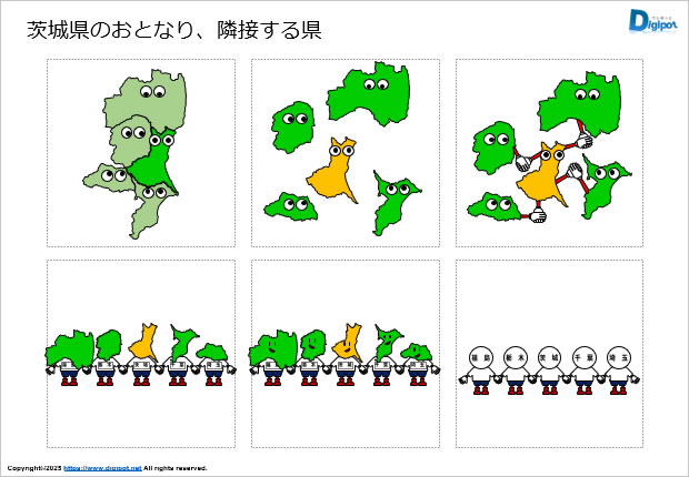 茨城県のおとなり、隣接する県のイラスト画像2