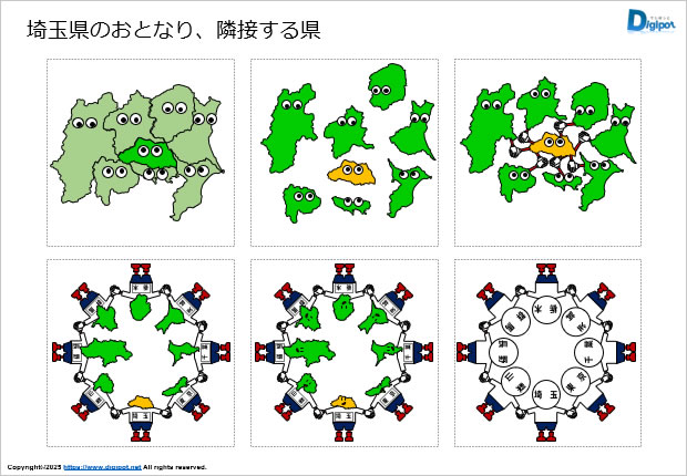 埼玉県のおとなり、隣接する県のイラスト画像2