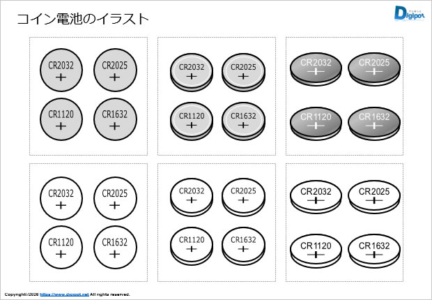 コイン電池のイラスト画像2