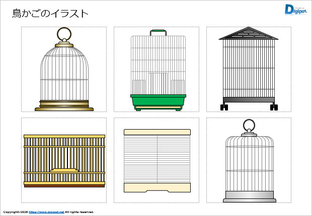 鳥かごのイラスト画像