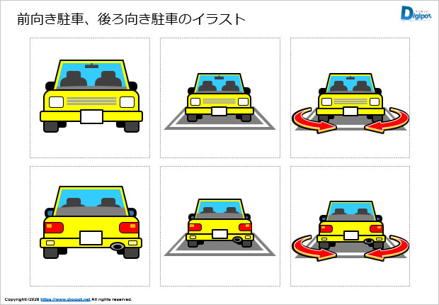 前向き駐車、後ろ向き駐車のイラスト画像2