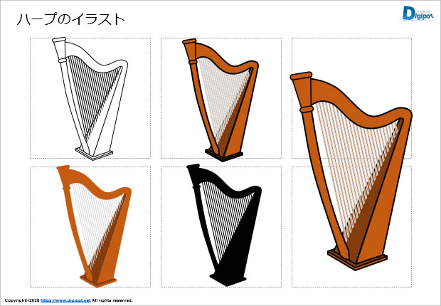 ハープのイラスト画像