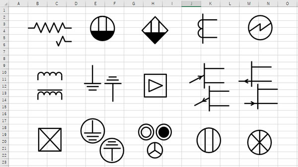 電気用図記号パーツ Excelフリー素材 フリー素材 無料素材のdigipot