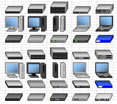 システム構成図作成用素材 サーバー Pcなどの機器素材集 エクセル フリー素材 無料素材のdigipot