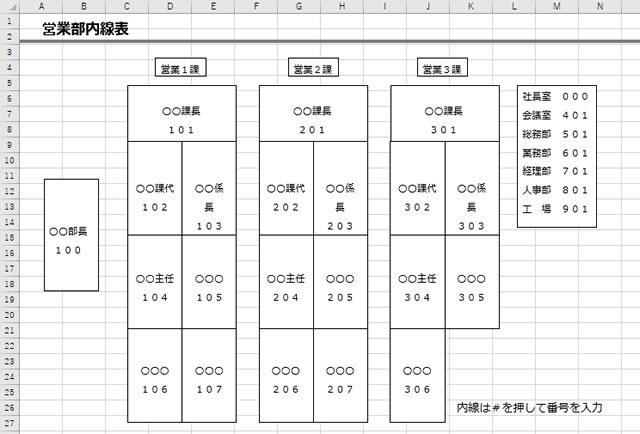 内線表制作サンプル画像