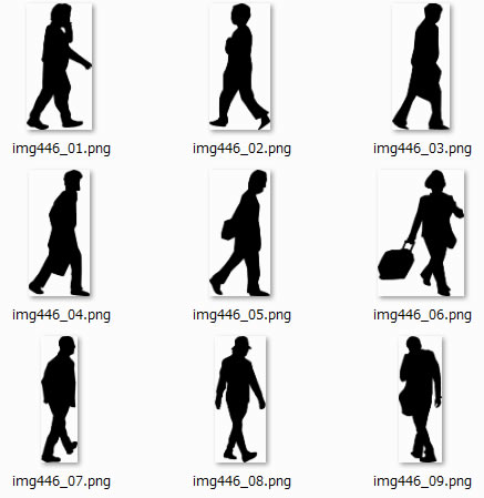 歩いてる人のシルエット 画像 フリー素材 無料素材のdigipot