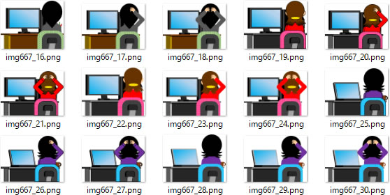 パソコン画面を見るビジネスウーマンのイラスト Png形式画像 フリー素材 無料素材のdigipot