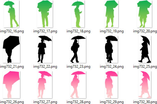傘をさす人 持つ人のシルエット Png形式画像 フリー素材 無料素材のdigipot