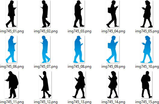 歩きスマホする人のシルエット Png形式画像 フリー素材 無料素材のdigipot