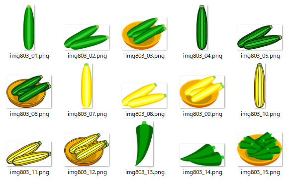ズッキーニ オクラ トウガラシのイラスト 画像 フリー素材 無料素材のdigipot