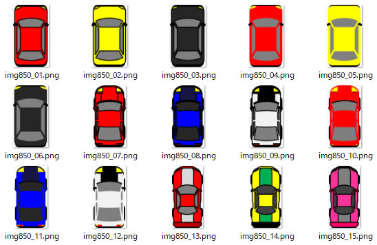 上から見たスポーツカーのイラスト Png形式画像 フリー素材 無料素材のdigipot