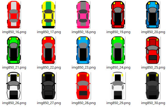 上から見たスポーツカーのイラスト Png形式画像 フリー素材 無料素材のdigipot
