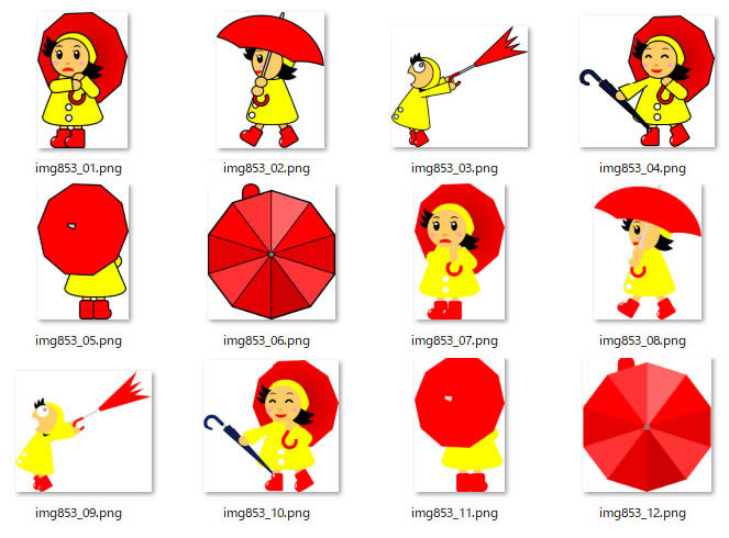 傘をさす女の子のイラスト Png形式画像 フリー素材 無料素材のdigipot