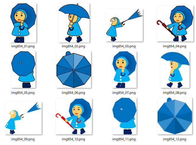 傘をさす男の子のイラスト Png形式画像 フリー素材 無料素材のdigipot
