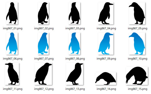 ペンギンのシルエット 画像 フリー素材 無料素材のdigipot