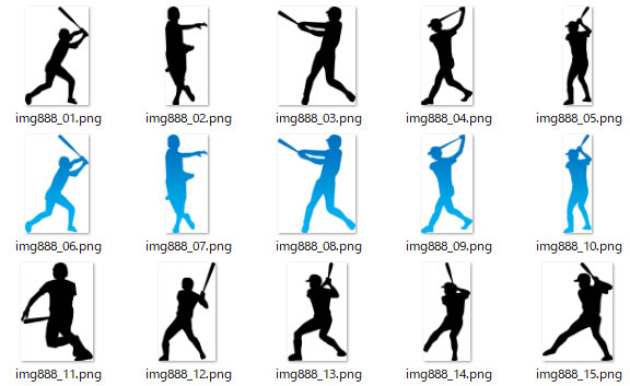 バッター 打者のシルエット Png形式画像 フリー素材 無料素材のdigipot