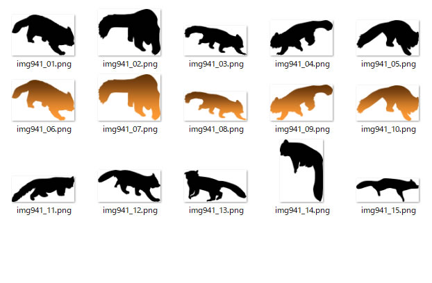 レッサーパンダのシルエット 画像 フリー素材 無料素材のdigipot