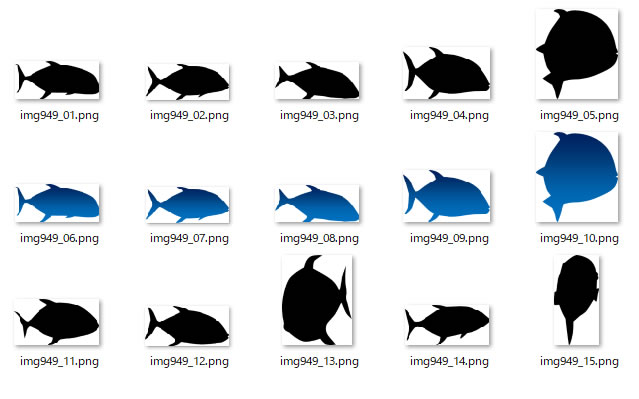 海水魚のシルエット 画像 フリー素材 無料素材のdigipot