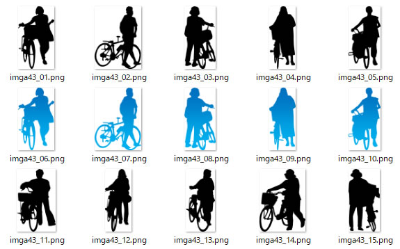 自転車を手で押している人のシルエット 画像 フリー素材 無料素材のdigipot