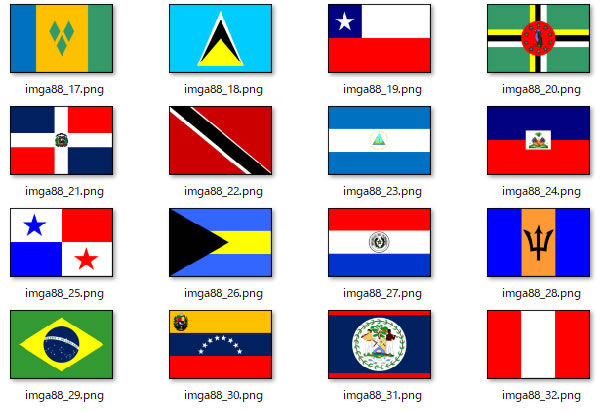 北米、中南米の国々の国旗のイラスト画像2