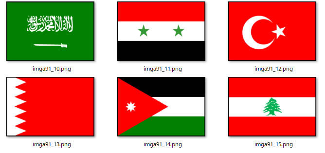 中東の国々の国旗のイラスト画像2