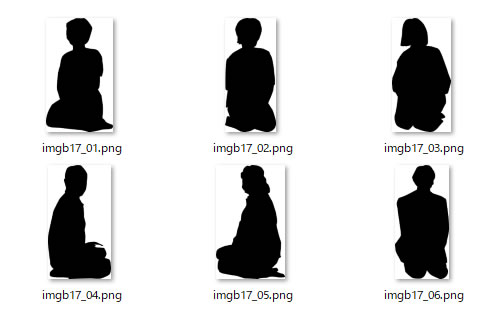 正座する人物のシルエット 画像 フリー素材 無料素材のdigipot