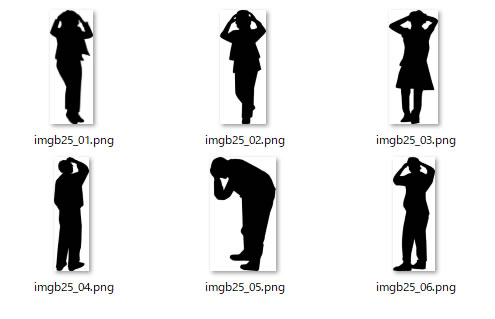 頭を抱える人物のシルエット 画像 フリー素材 無料素材のdigipot
