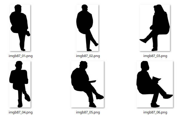 足を組んで座っている人のシルエット 画像 フリー素材 無料素材