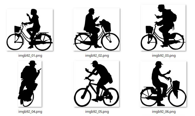 スマホを見ながら自転車に乗る人のシルエット 画像 フリー素材 無料素材のdigipot