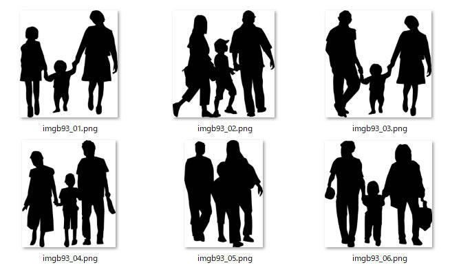 親子三人で手をつなぐシルエット Png形式画像 フリー素材 無料素材のdigipot