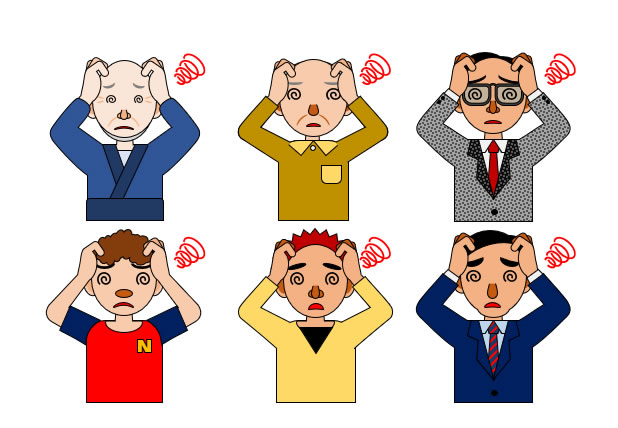 困るしぐさの男性のイラスト（画像） フリー素材、無料素材のDigipot
