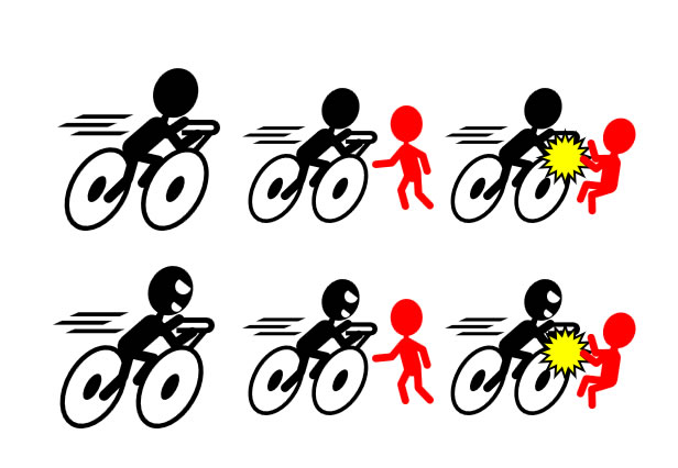 自転車危険運転のイラスト 画像 フリー素材 無料素材のdigipot