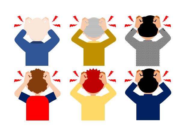 頭を抱える後ろ姿の男性のイラスト Png形式画像 フリー素材 無料素材のdigipot