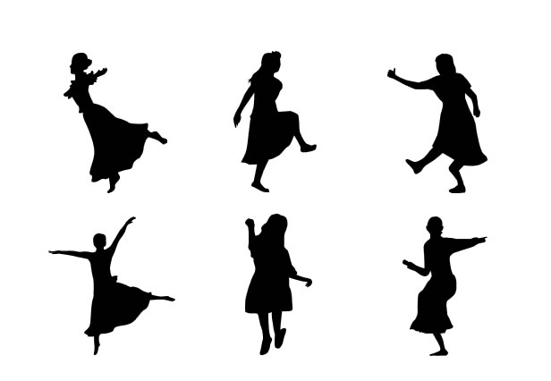 ダンスする女性のシルエット Png形式画像 フリー素材 無料素材のdigipot
