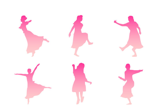 ダンスする女性のシルエット Png形式画像 フリー素材 無料素材のdigipot