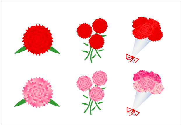 カーネーションの花のイラスト画像2