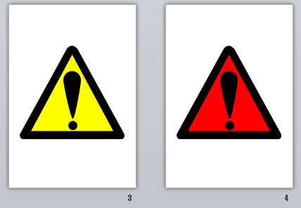 開口部注意の貼り紙画像