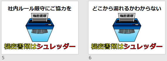 機密書類はシュレッダーの貼り紙画像