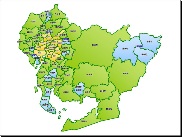 愛知県地図 A3サイズ パワーポイント フリー素材 無料素材のdigipot